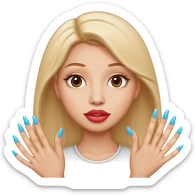 Big lips long nails bestie round head sticker