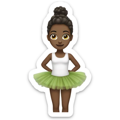 olive  tutu white girl sticker