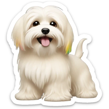Cream colored havanese with RAINBOW dyed TAIL (NOT RAINBOW EARS) sticker