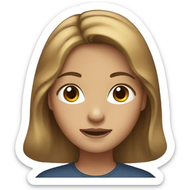 a girl with medium-length light brown hair sticker