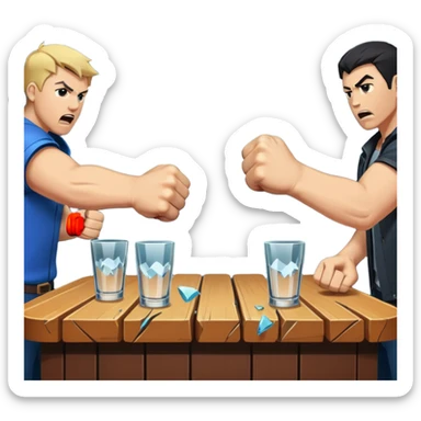 Bar fight sticker
