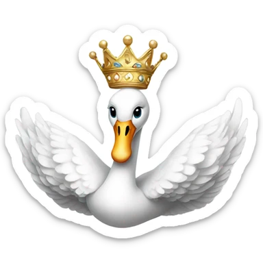 White swan with crown sticker