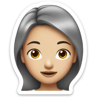 asian girl who's mbti is entp, red hair, makeup, dress sticker