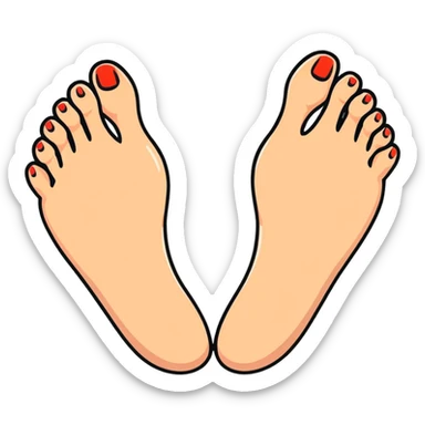 foot with long flexible toes spread wide apart like fingers sticker