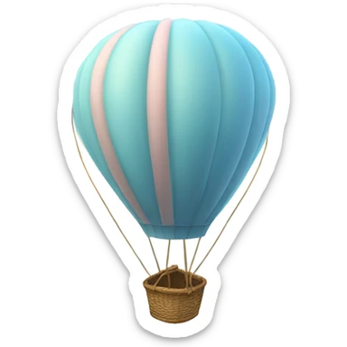 pastel blue hot air balloon  sticker