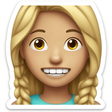 girl with braces sticker