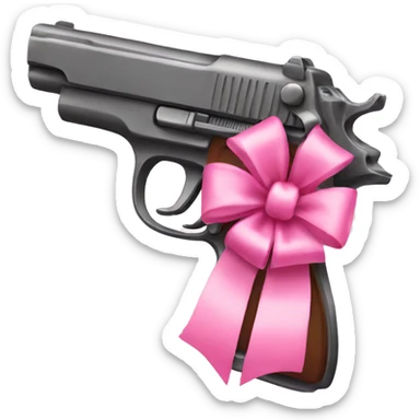 pink pistol with  pink bow sticker