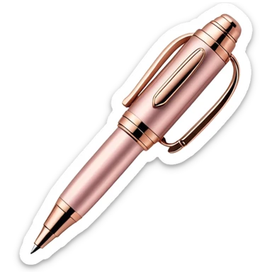 Realistic rose gold fancy ink pen  sticker