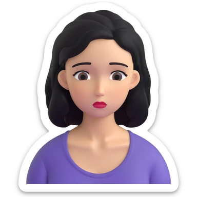 sad woman looking down, sad expression sticker