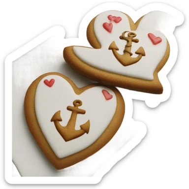 cookie heart with anchor sticker