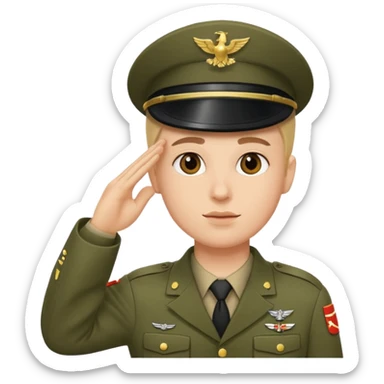 Soldier saluting  sticker