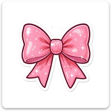 sakura bow, cute and shiny, with sparkles, no background sticker