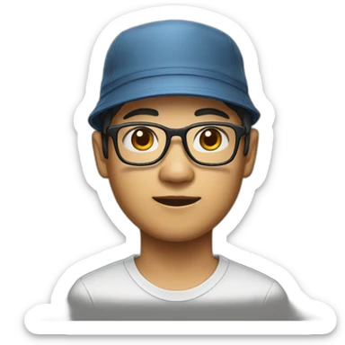 singaporean-glasses-bucket-hat-liar sticker