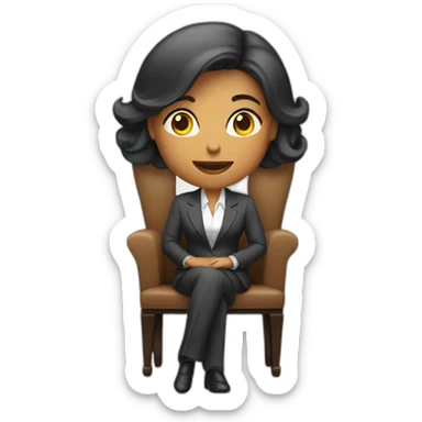 women in suit sitting on a chair  sticker