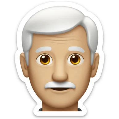 Old man with white hair bald front of the head and hazel eyes sticker