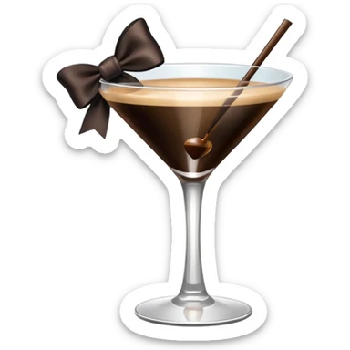 espresso martini with big Black Bow on martini على الكاس  sticker