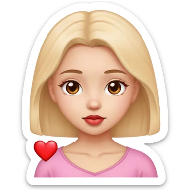 cute young girl with a heart in her eyes sticker