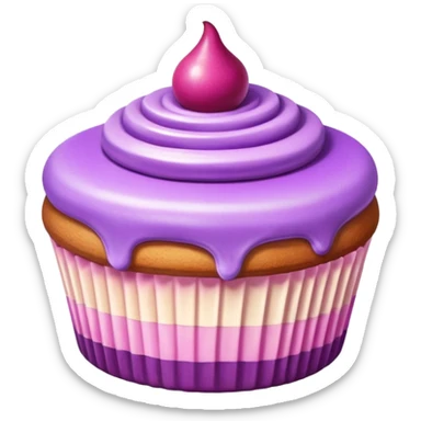 cakes ultra rich topping pink purple color High-quality stylized food illustration,
cute semi-realistic game-asset style,
smooth painterly shading, soft gradients,
rounded forms, clean edges, subtle highlights,
glossy materials, soft studio lighting. sticker