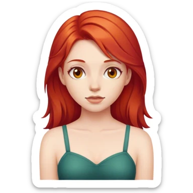 Red hair girl face sticker