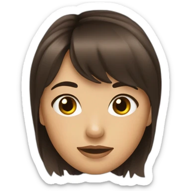 Fille brune frange sticker