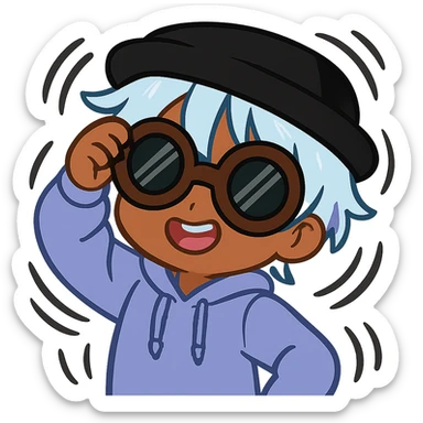 Make this emote wiggle with movement lines to emphasize a wiggling motion, keeping the original style and colors intact. sticker