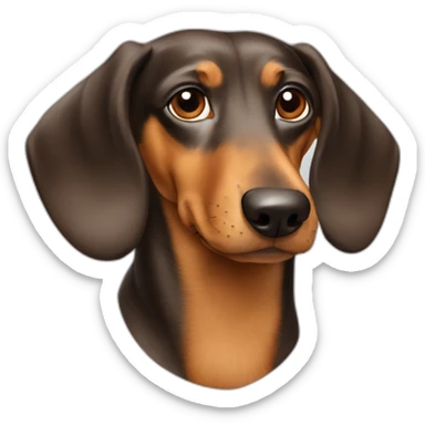 Dog head reality dachshund Looks to the left side 180° sticker