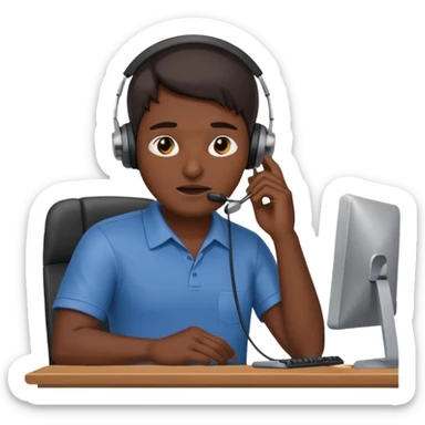 mean looking phone scammer in sketchy call center from pakistan ] sticker
