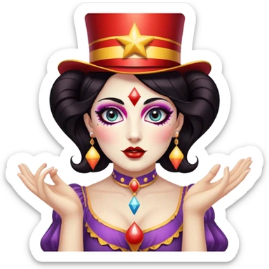 Vintage circus female psychic sticker