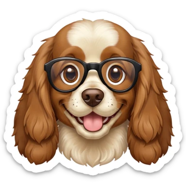 Cocker spaniel with okulary sticker