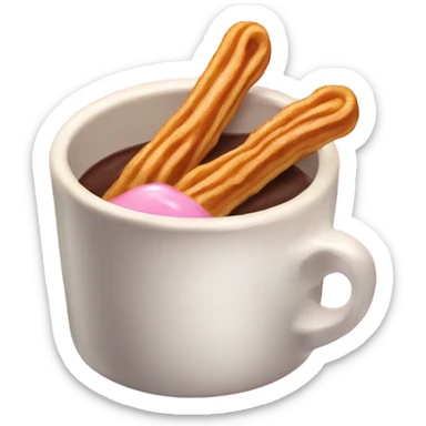 churros with pink chocolate fondue sticker