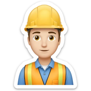 engineer, looking sideways wearing a hard hat  sticker