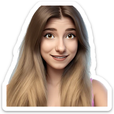 smiling girl with brown hair sticker