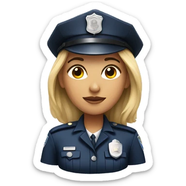 woman in police uniform sticker