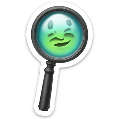 magnifying glass hovering over paper sticker