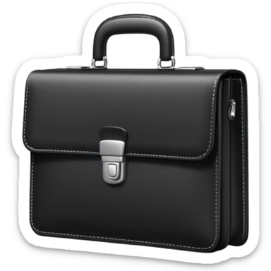 A flat-style illustration of a briefcase. Clean, minimal, cartoon style, white background, iOS emoji aesthetic. sticker
