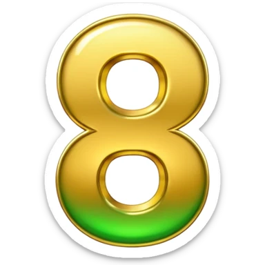 number 6 in golden and green shadows sticker