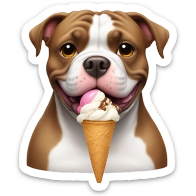American bully with ice cream  sticker