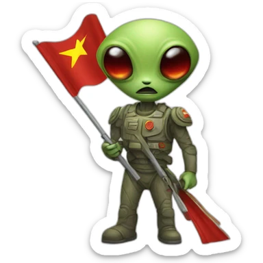 communist-alien-with-flag sticker