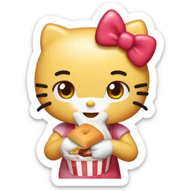Hello kitty eating Wendy’s  sticker