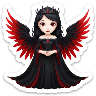 Dark fairy queen – Black gown, red eyes, wings


























 sticker