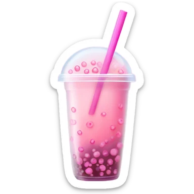 Pink boba  sticker
