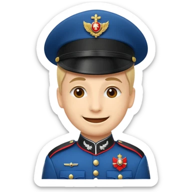 Un emoji di un carabiniere con il grado da carabiniere sticker