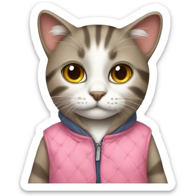 cat wearing clothes sticker