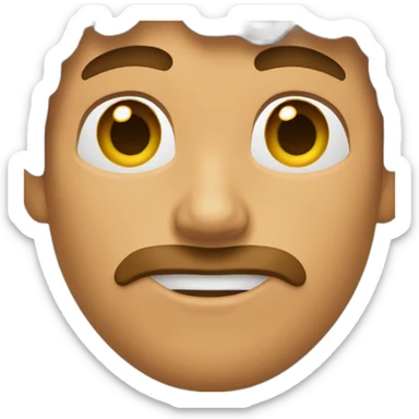 Tanned male, brown shaggy hair, goatee, pierced nose sticker