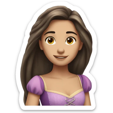 Pretty brunette rapunzel  sticker