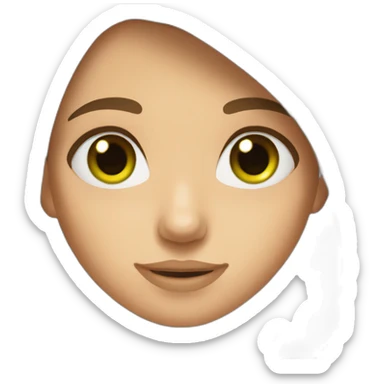 Girl with long Brown hair and green eyes sticker