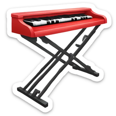 Red piano keyboard lid closed sticker