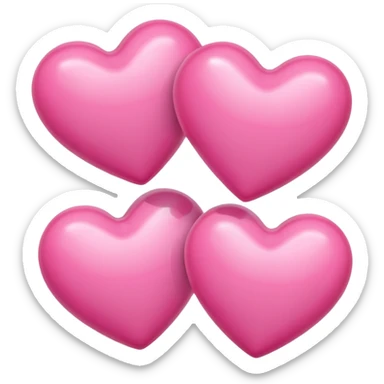 three pink hearts sticker