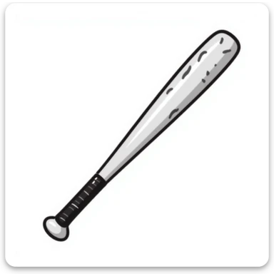 a baseball bat, hand drawn doodle style sticker