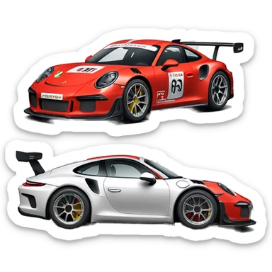 Red Porsche 991 RSR sticker
